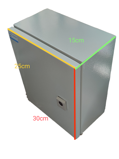 Grippes Control Box 300 x 250 x 150 mm Powder Coated Beige, Electrical Enclosure, Metal Enclosure, Steel Wall Box IP65