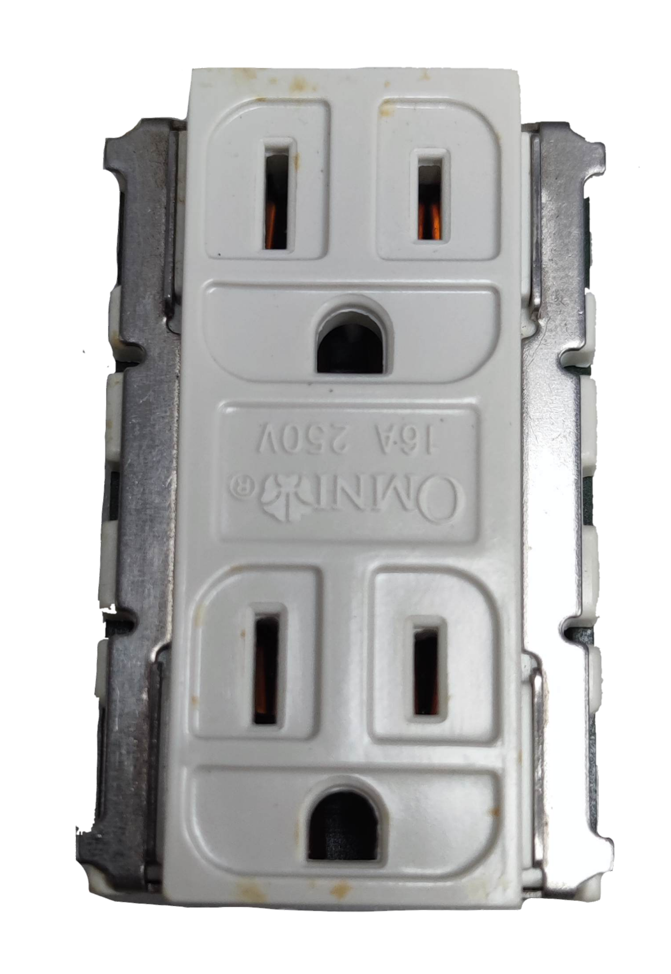 Omni Duplex Flat Pin with Ground Classic 16A 250VAC WGD-402