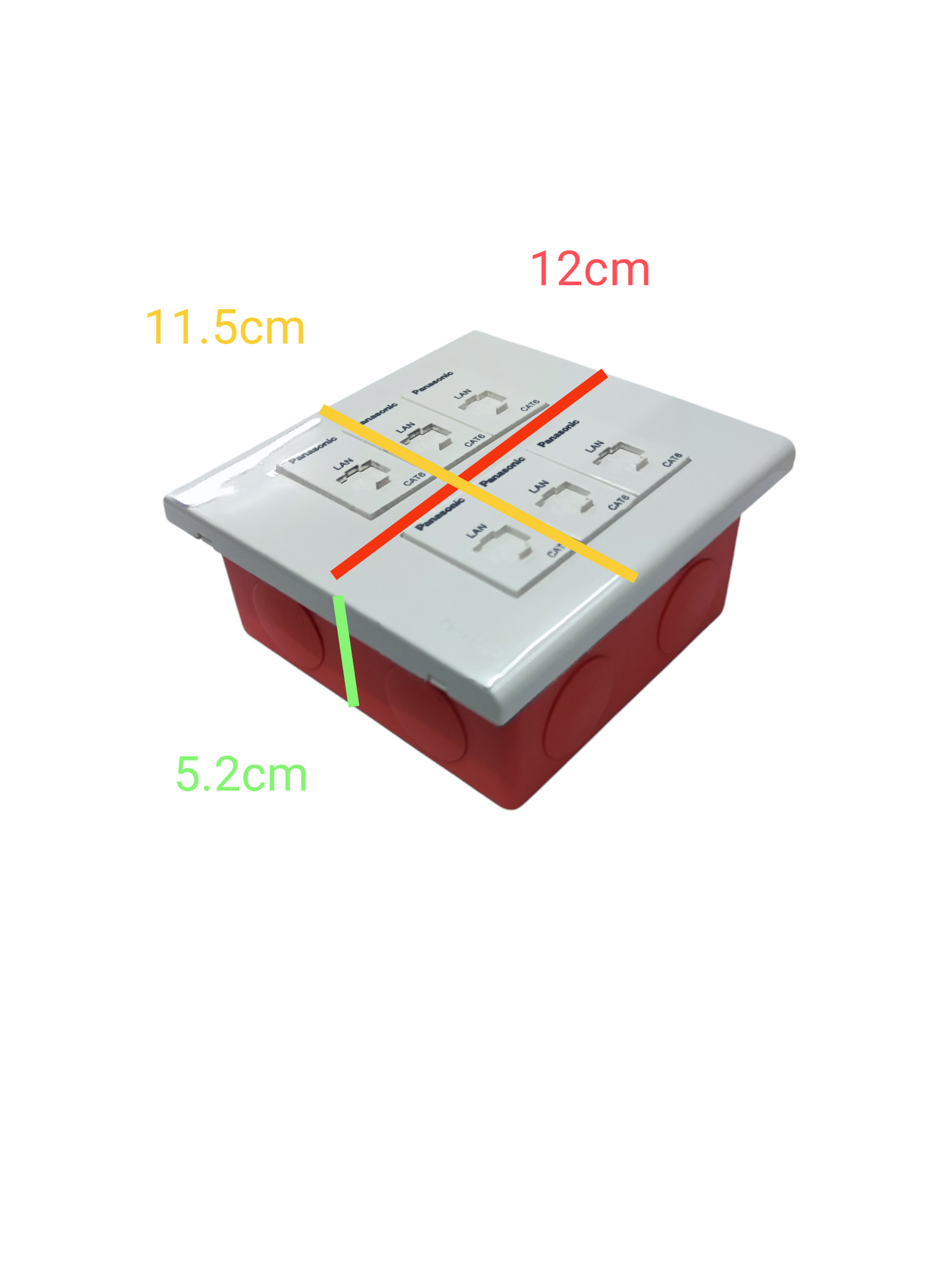 Panasonic 6 Gang LAN Outlet CAT6 with Utility Box WEG6806+(6XWEG24886)+Utility Box