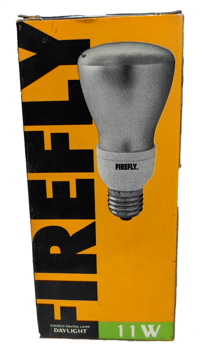Firefly 11W Reflectorize CFL E27 Daylight compact fluorescent bulb in yellow and black packaging