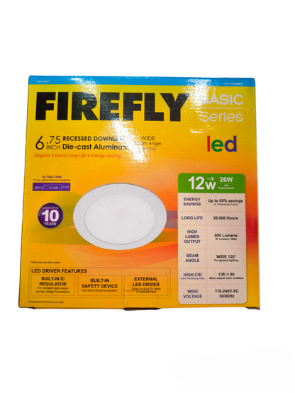 Firefly 12W LED Downlight 220V Daylight recessed ceiling light with die-cast aluminum frame