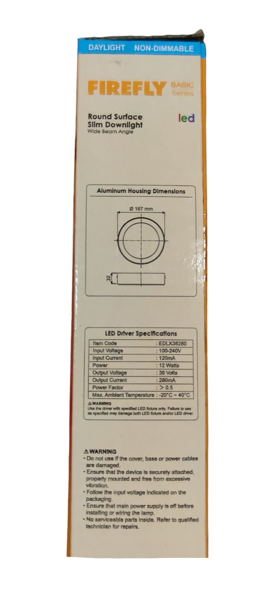 Firefly 12W LED downlight daylight in round design with aluminum housing for modern lighting solutions