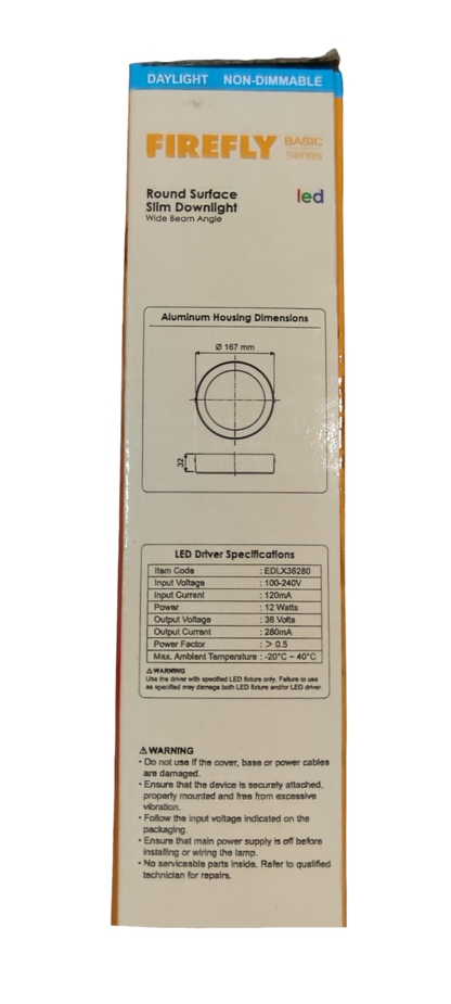 Firefly 12W LED downlight daylight in round design with aluminum housing for modern lighting solutions