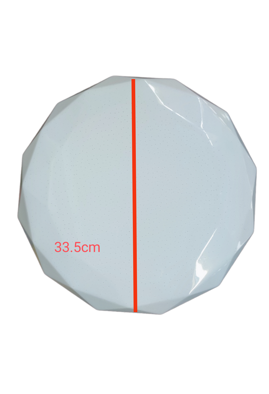 Firefly 24W LED ceiling light 220V white round faceted design measuring 33.5 cm diameter