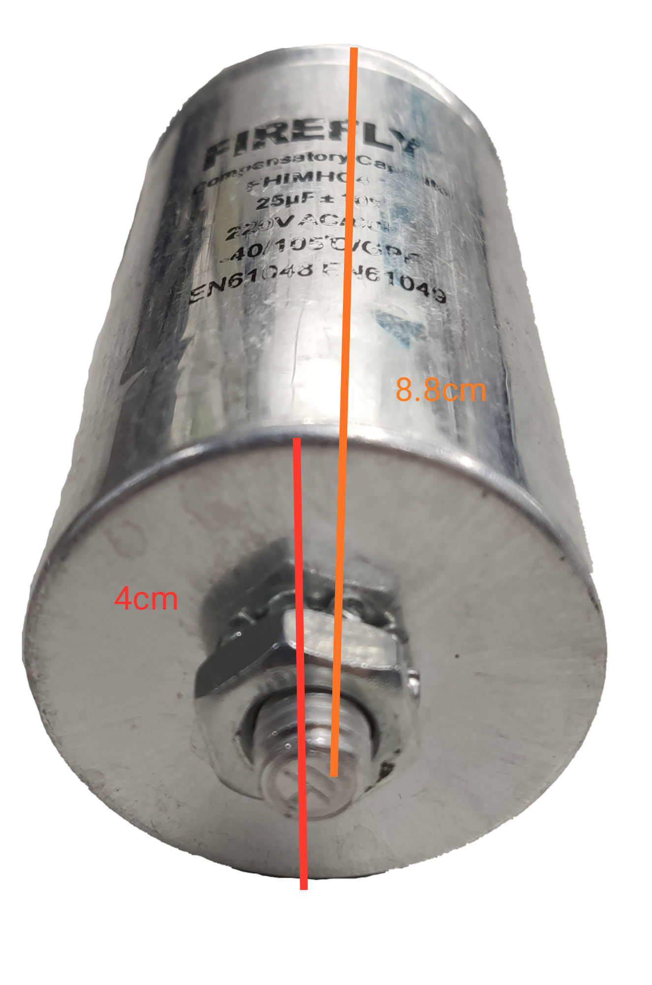 Electx Electrical Supply 25uf 220V AC lighting capacitor cylindrical metal electrical part