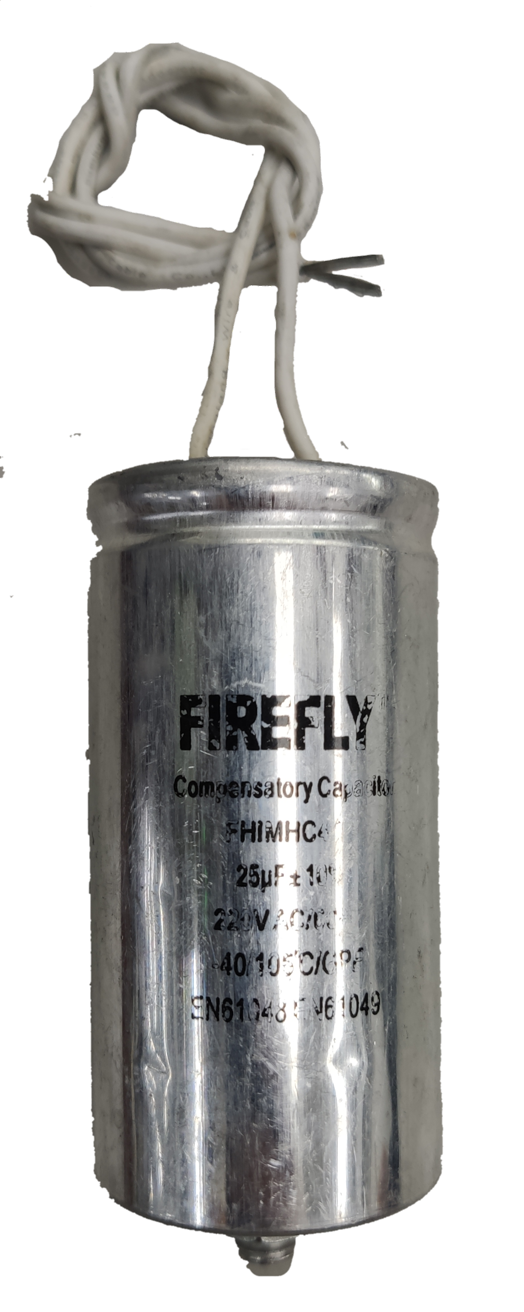 Electx Electrical Supply 25uf 220V AC lighting capacitor cylindrical metal capacitor with white wires