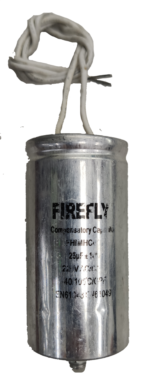 Electx Electrical Supply 25uf 220V AC lighting capacitor cylindrical metal capacitor with white wires