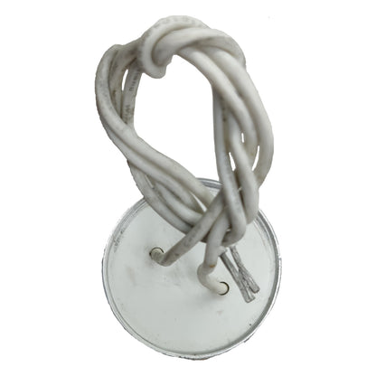 White corded object on a white background