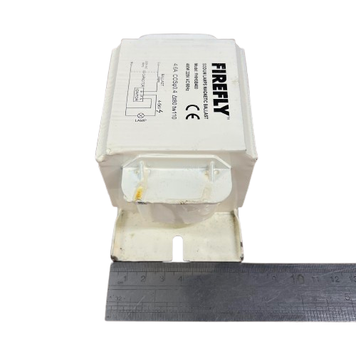 Firefly 400W sodium lamp ballast 220V with mounting bracket and size reference ruler