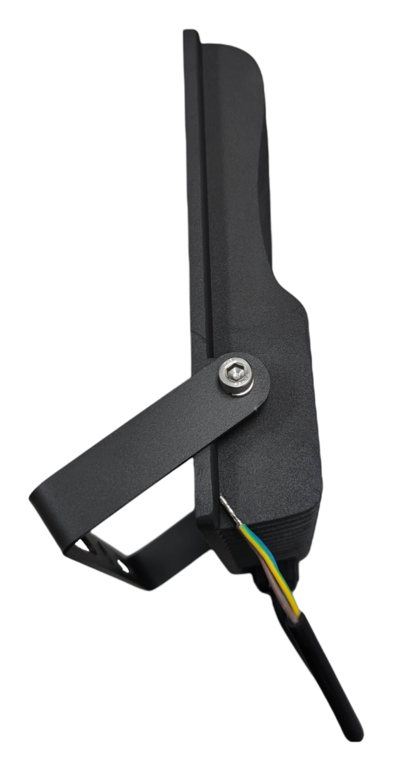 Electx Electrical Supply 50W 220V LED floodlight daylight side view with mounting bracket and exposed cable