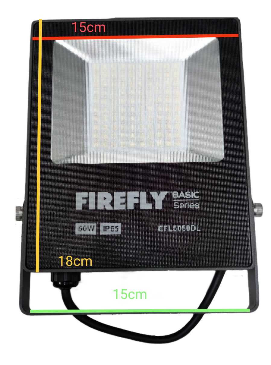 Electx Electrical Supply 50W 220V LED floodlight daylight with compact black casing and IP65 rating