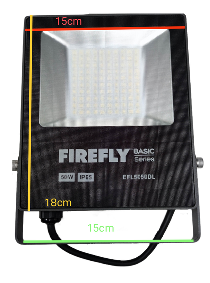 Electx Electrical Supply 50W 220V LED floodlight daylight with compact black casing and IP65 rating