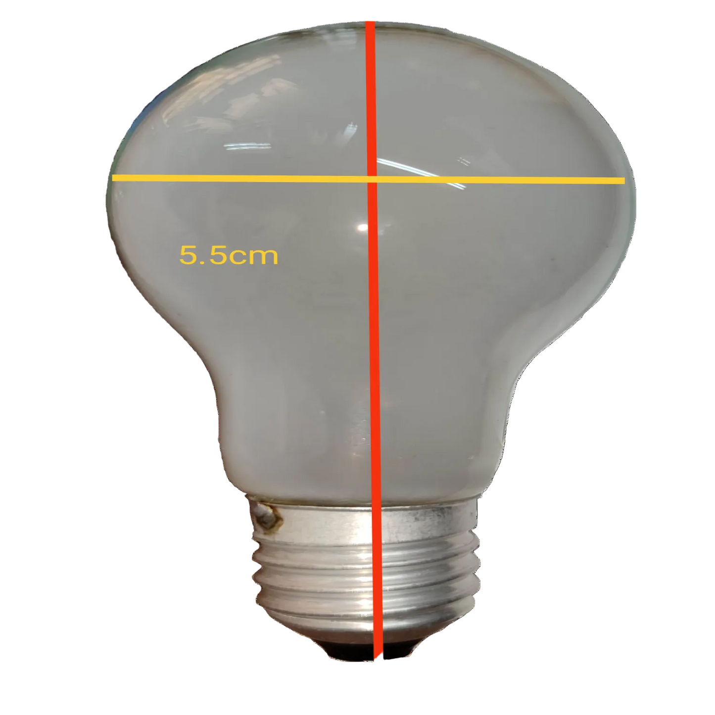 Firefly 50W incandescent lamp E27 with a frosted bulb design and standard base measurements