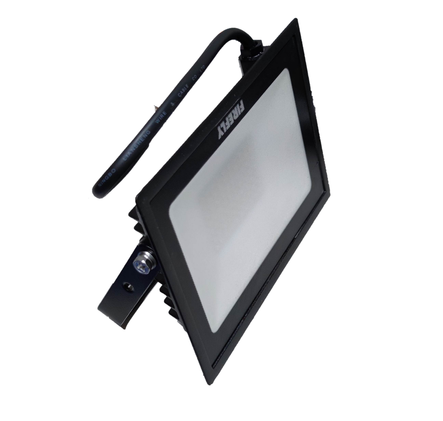 Firefly 50W LED floodlight daylight with black frame and adjustable mounting bracket for outdoor lighting