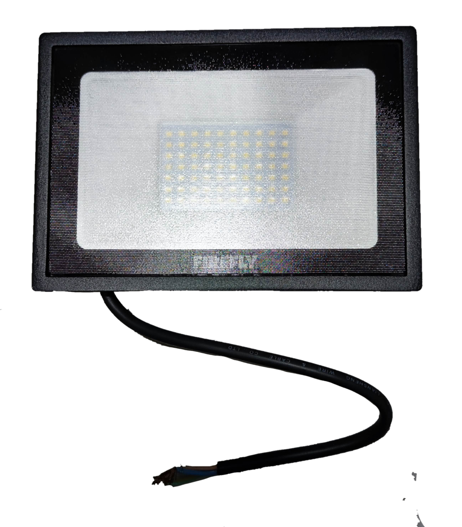 Firefly 50W LED floodlight daylight outdoor lighting with black frame and visible LED bulbs