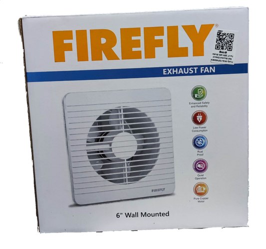 Firefly 6 inch exhaust fan 220V wall mounted with safety and low power consumption features