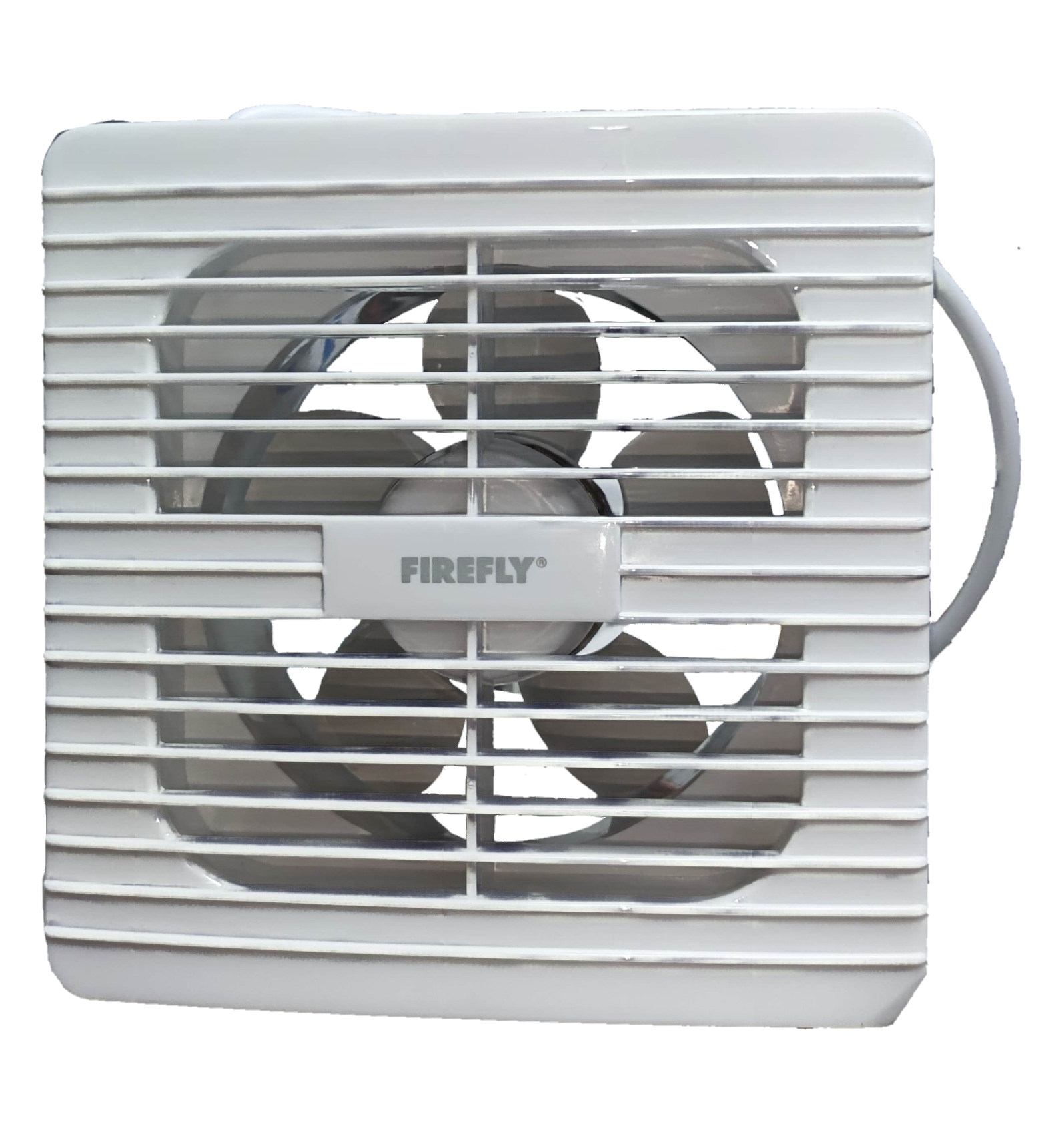 Electx Electrical Supply white 6 inch exhaust fan 220V with protective grille and compact design