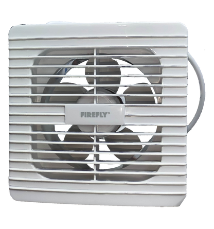 Electx Electrical Supply white 6 inch exhaust fan 220V with protective grille and compact design