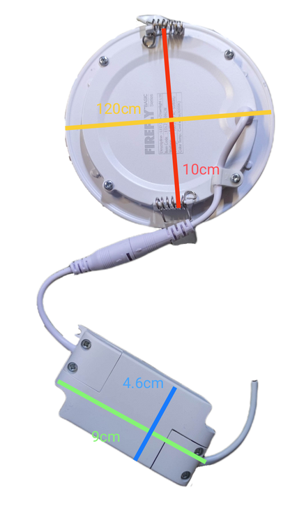 Firefly 6W LED round recessed downlight 120mm with adjustable wiring for easy installation