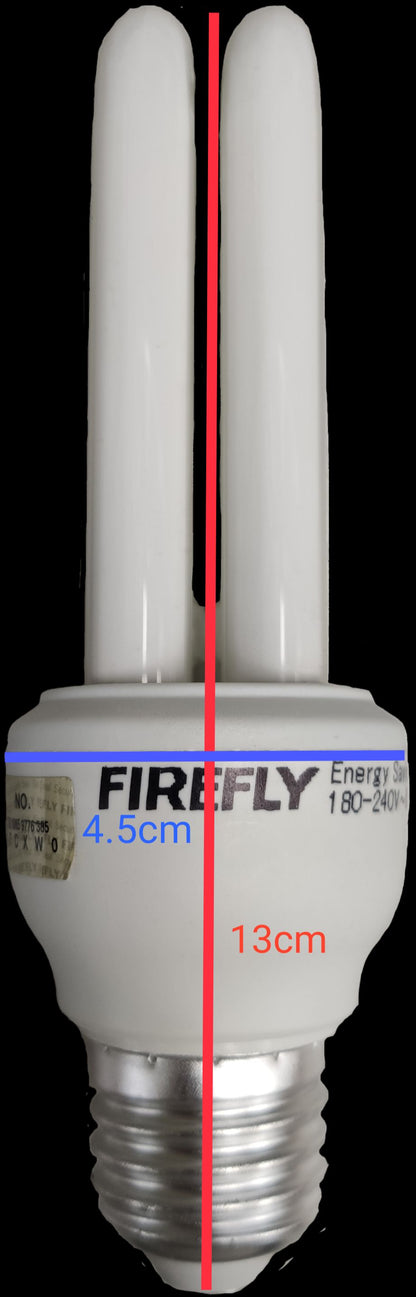 Firefly 9W Daylight CFL E27 220V 2U compact fluorescent bulb with double tube design