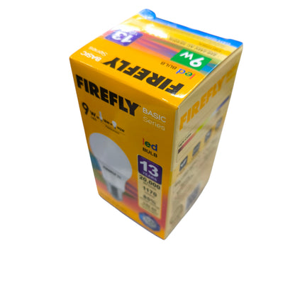 Firefly 9W LED Bulb E27 220V packaged box showcasing energy-efficient lighting for home use