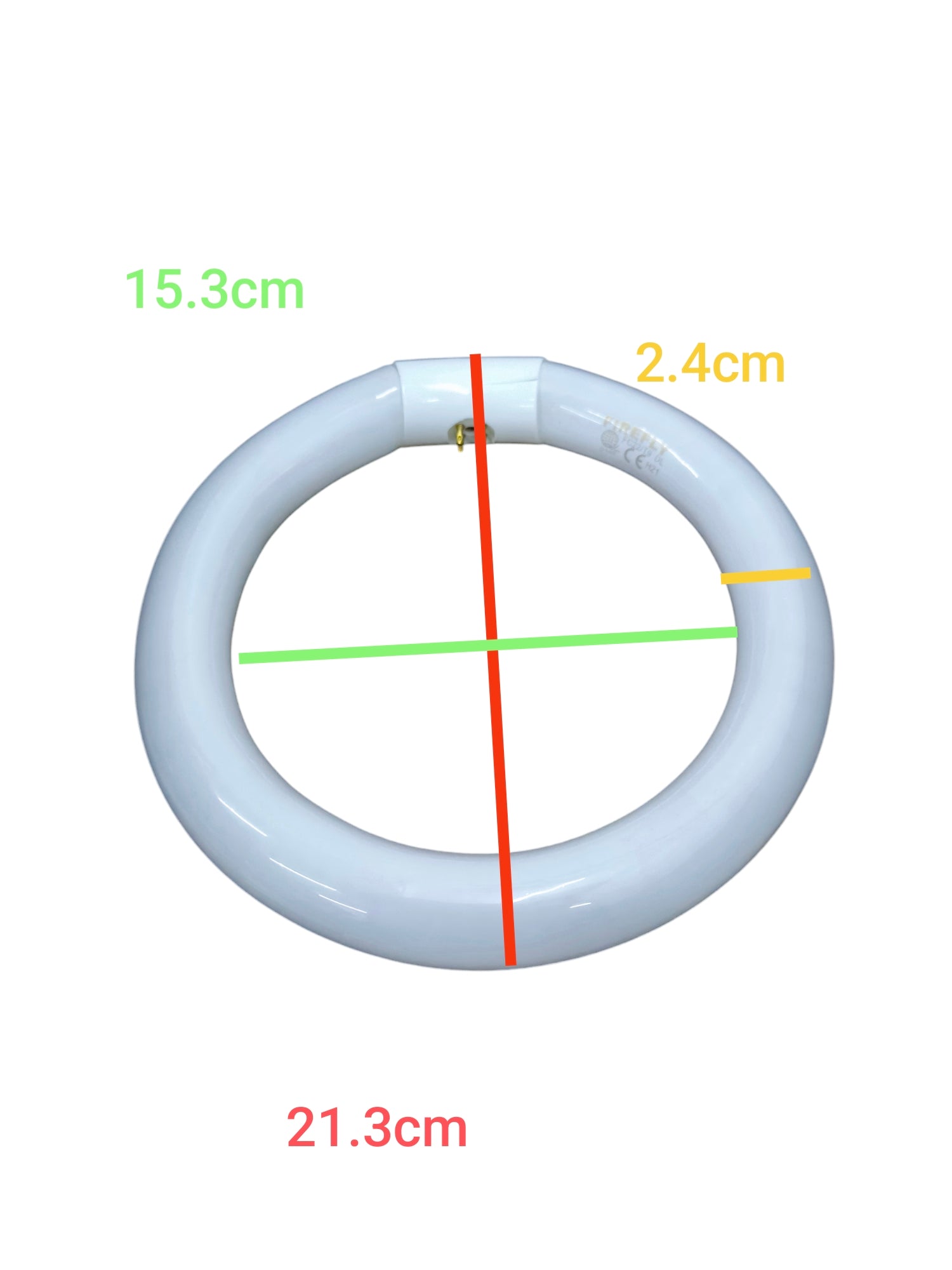 Firefly compact fluorescent ring with measurements 21.3cm outer 15.3cm inner 2.4cm width Circular Lamp 22W  6500K Daylight