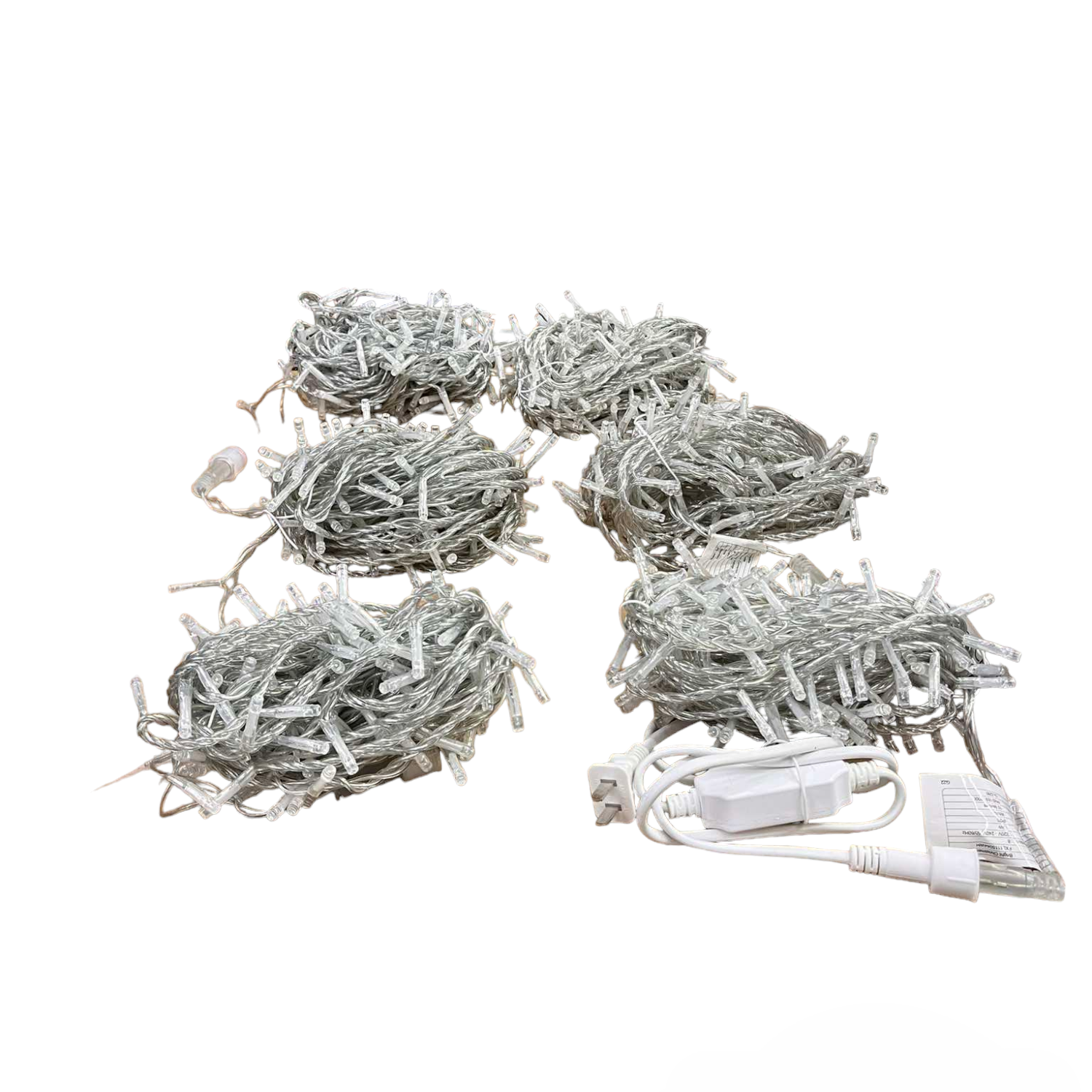 Firefly LED Christmas Lights 900 LED bundled in six sets with white wiring and connectors