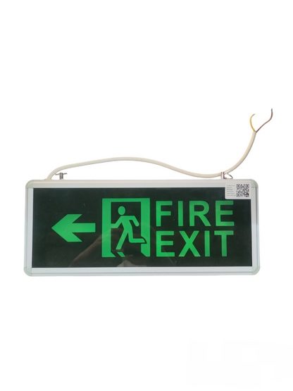 Firefly LED Exit Sign Double Face Running Man with green fire exit symbol and left arrow