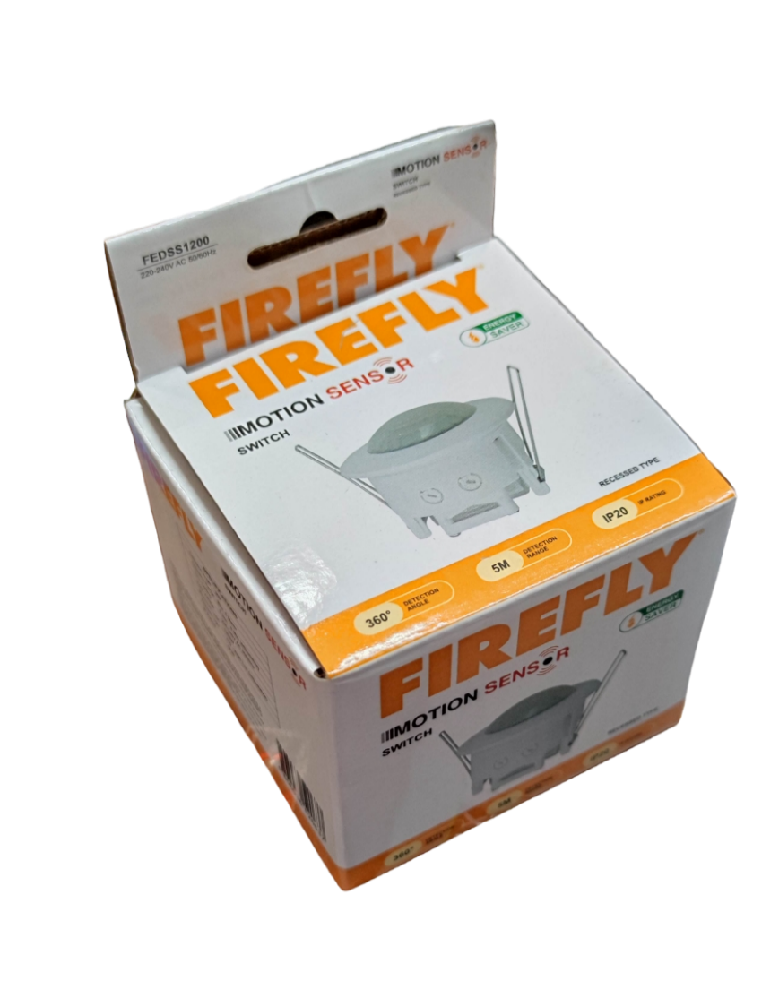 Firefly motion sensor light switch in white packaging for CCTV and security system