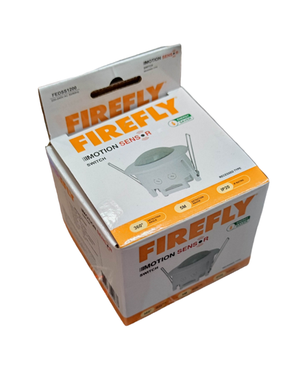 Firefly motion sensor light switch in white packaging for CCTV and security system