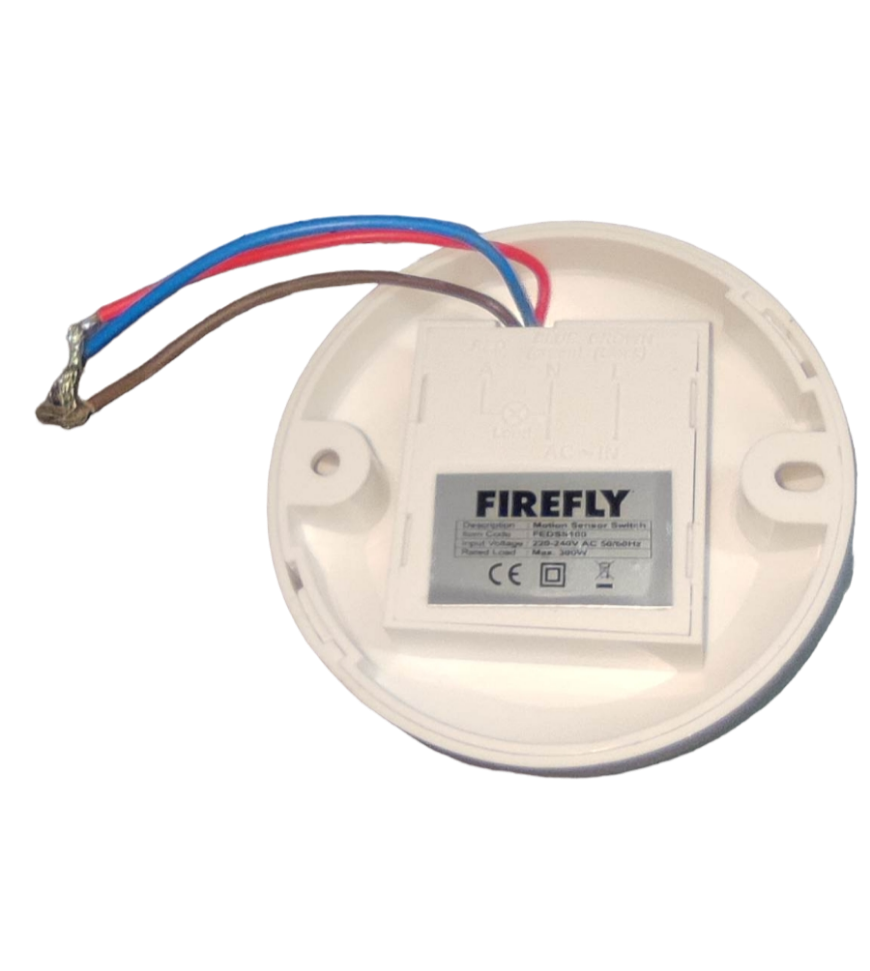 Firefly Motion Sensor Surface type 1A 220V 300W power point with wiring and round white base