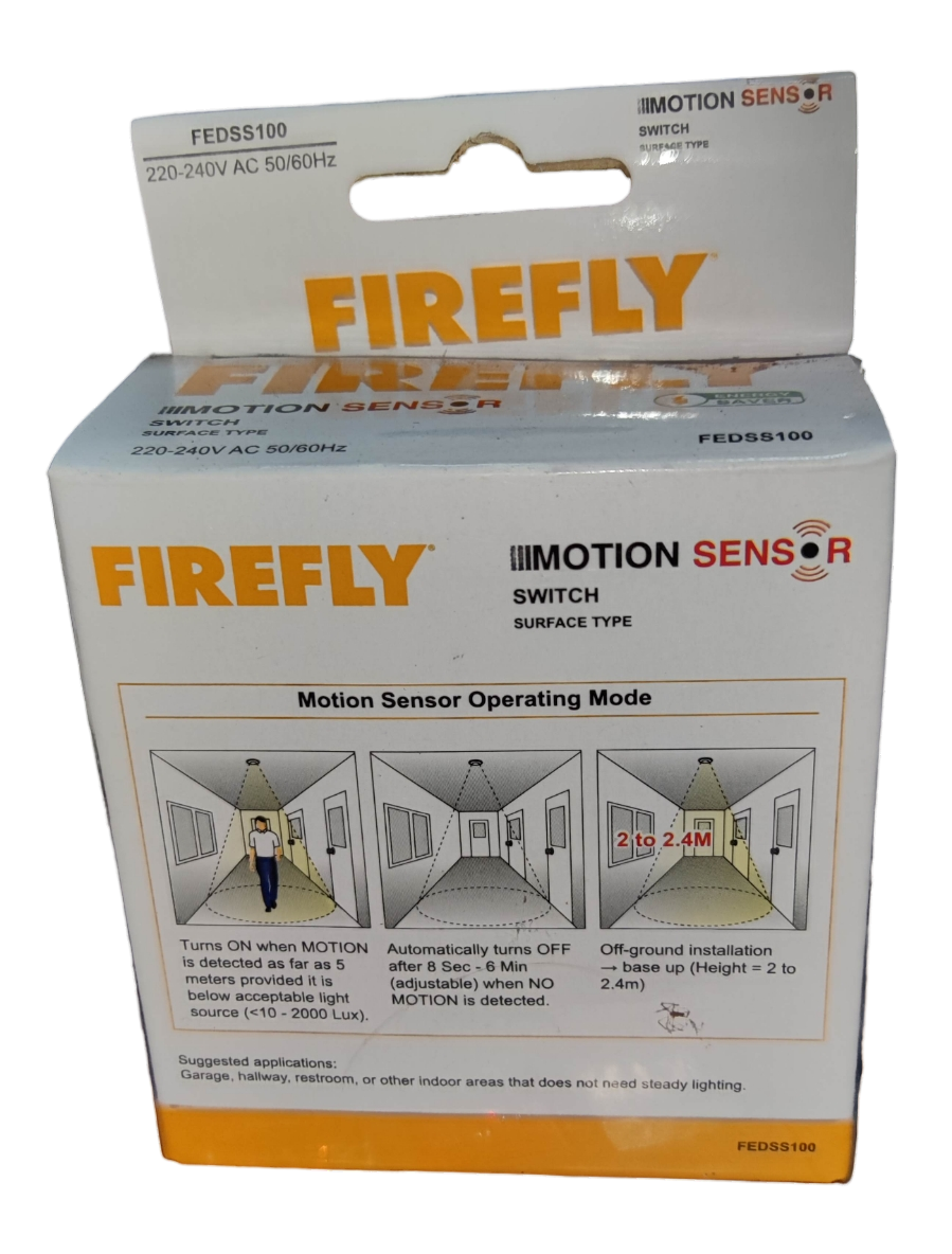 Firefly Motion Sensor Surface type 1A 220V 300W switch with motion detection operating mode instructions