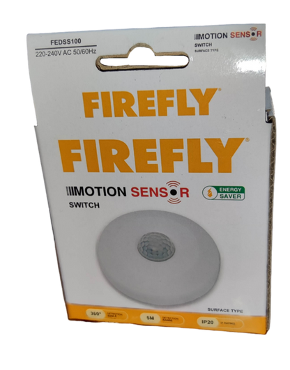 Firefly Motion Sensor Surface type 1A 220V 300W switch with energy saver feature in white packaging