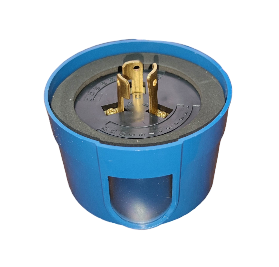 Firefly Photo Sensor Switch 10A 250V blue round outdoor light sensor outlet with brass prongs