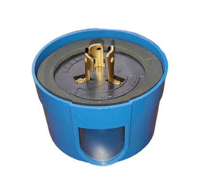Firefly Photo Sensor Switch 10A 250V blue round outdoor light sensor outlet with brass prongs