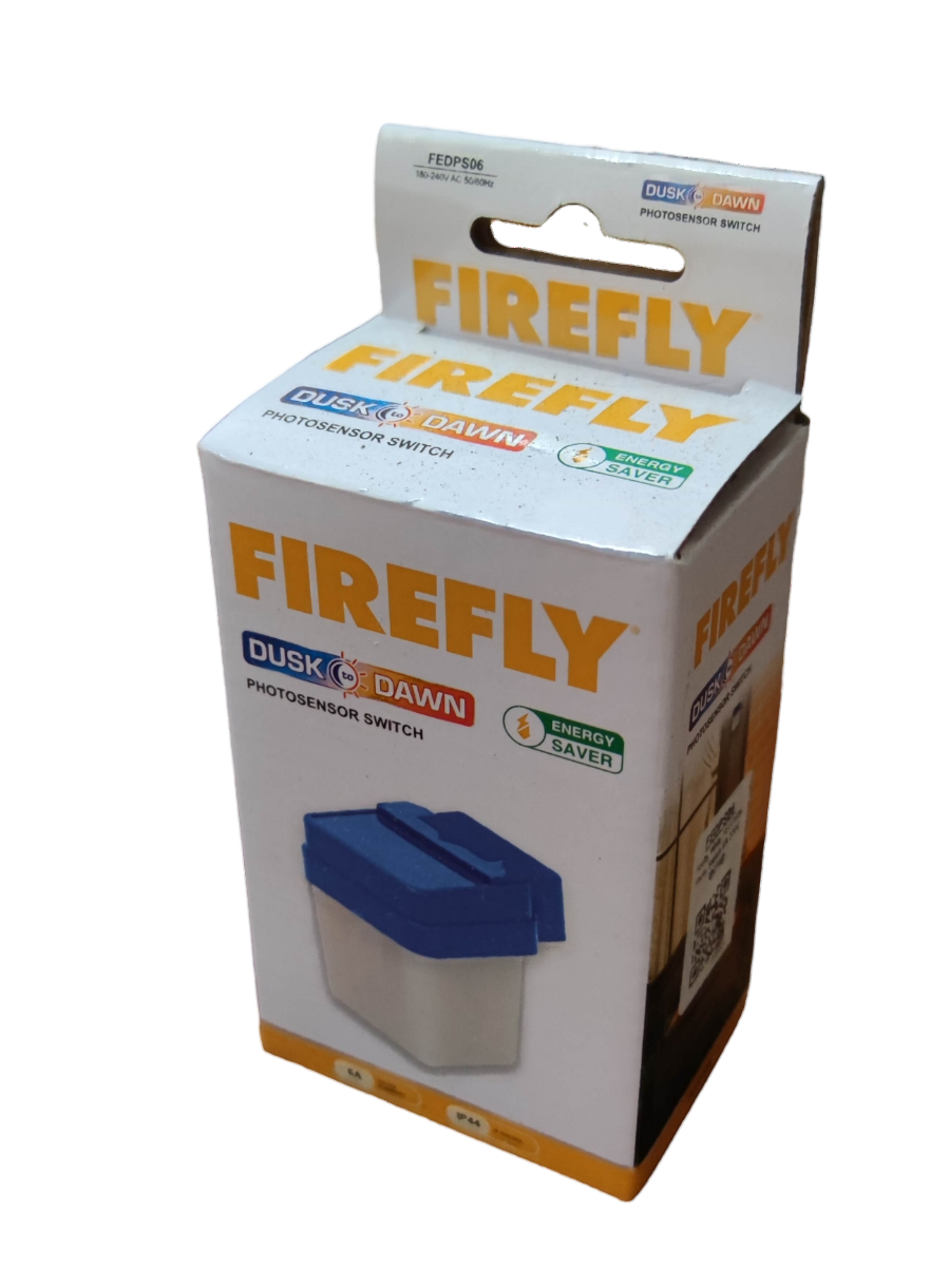 Firefly Photocell 6A 220V FEDPS06 photosensor switch in packaging for dusk to dawn energy saving