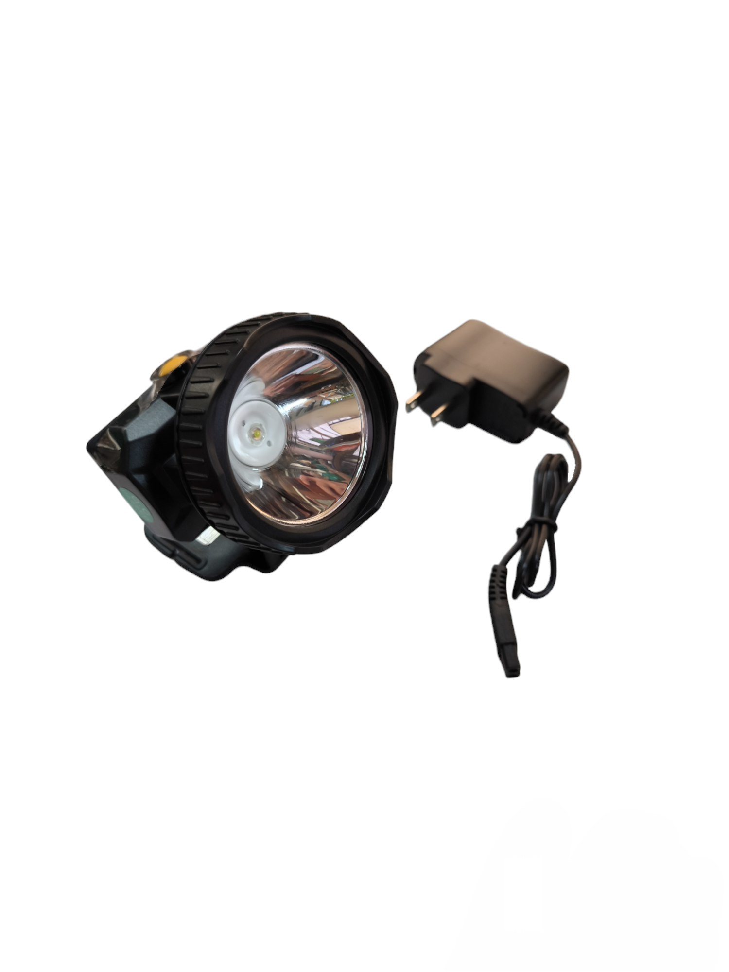 Firefly rechargeable head lamp with charger featuring a bright LED and durable design
