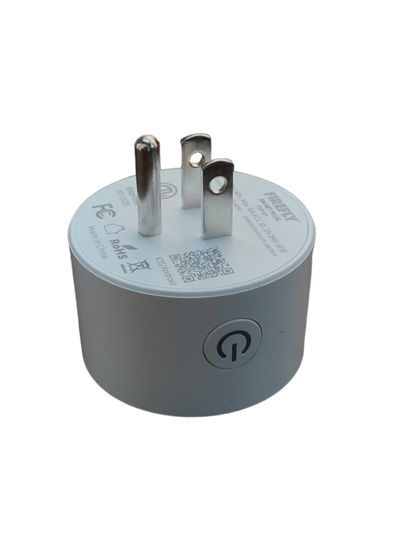 Firefly Wifi Smart Plug 10A 220V white smart lighting switch with power button and three prong plug