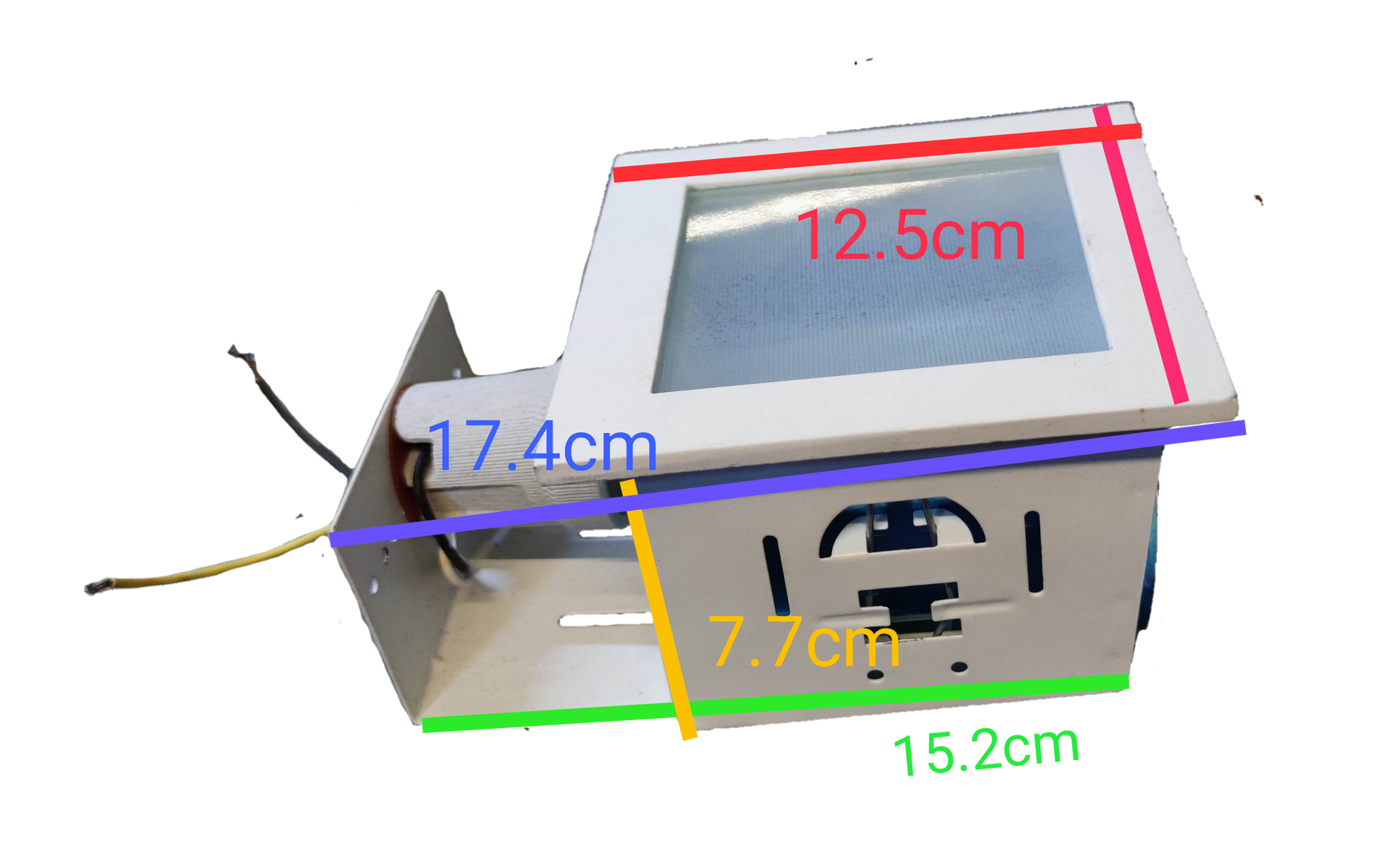 Fixture Square 5 Inches 1xE27 Lighting Installation with measurements shown for precise fitting