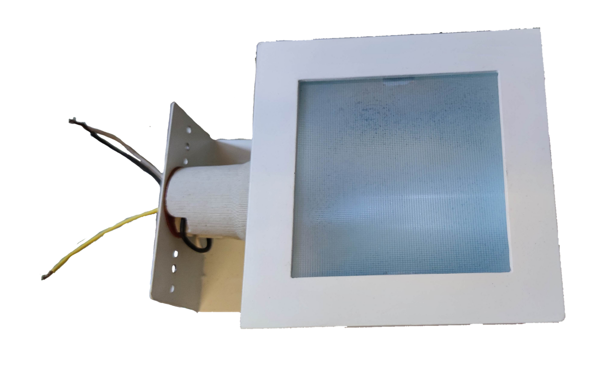 Square 5 Inches Fixture 1xE27 Lighting Installation with White Finish and Wiring for Easy Setup