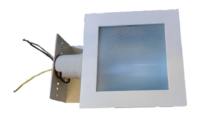 Square 5 Inches Fixture 1xE27 Lighting Installation with White Finish and Wiring for Easy Setup