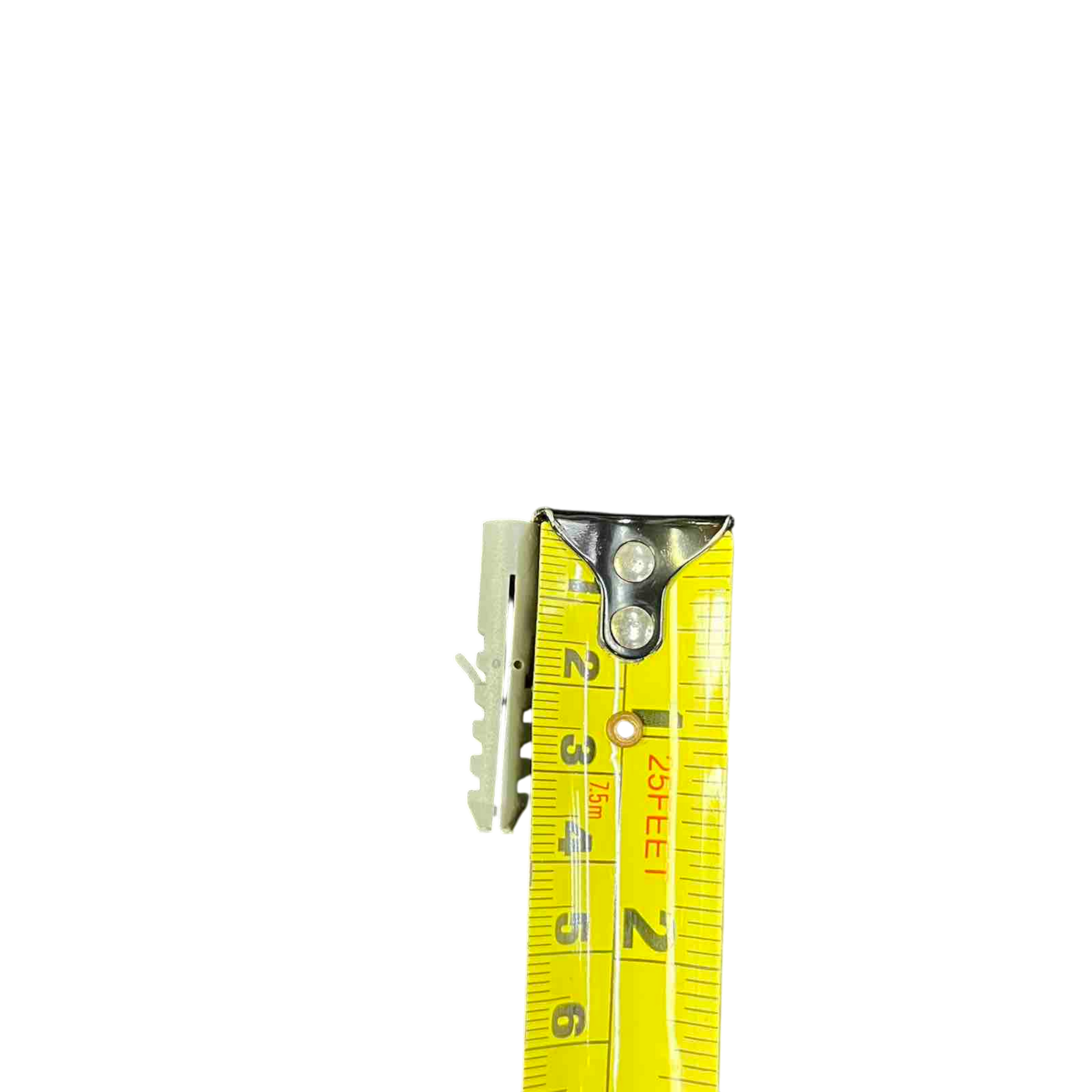 Local construction plastic wall anchor 8mm With Screw 3.6cm x 0.8cm beside tape measure showing length