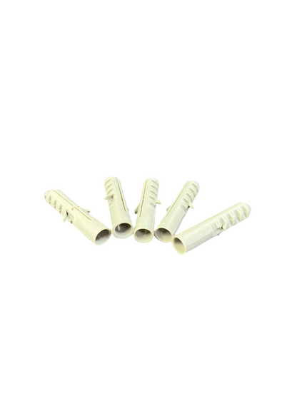 Local construction plastic wall anchors beige five pieces for drywall 8mm With Screw 3.6cm x 0.8cm