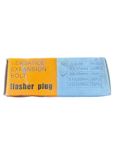 Local construction flasher plug box labeled versatile expansion bolt with size chart and 8mm With Screw 3.6cm x 0.8cm
