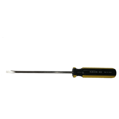 Rubicon Flat Head Screw Driver 902 125mm with black and yellow handle for precision tasks