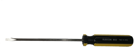 Rubicon Flat Head Screw Driver 902 125mm with black and yellow handle for precision tasks