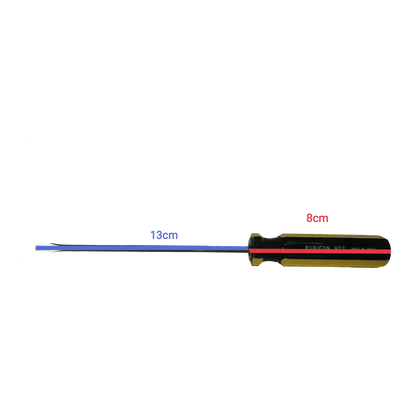 Rubicon Flat Head Screw Driver 902 125mm with black and yellow handle and blue steel shaft