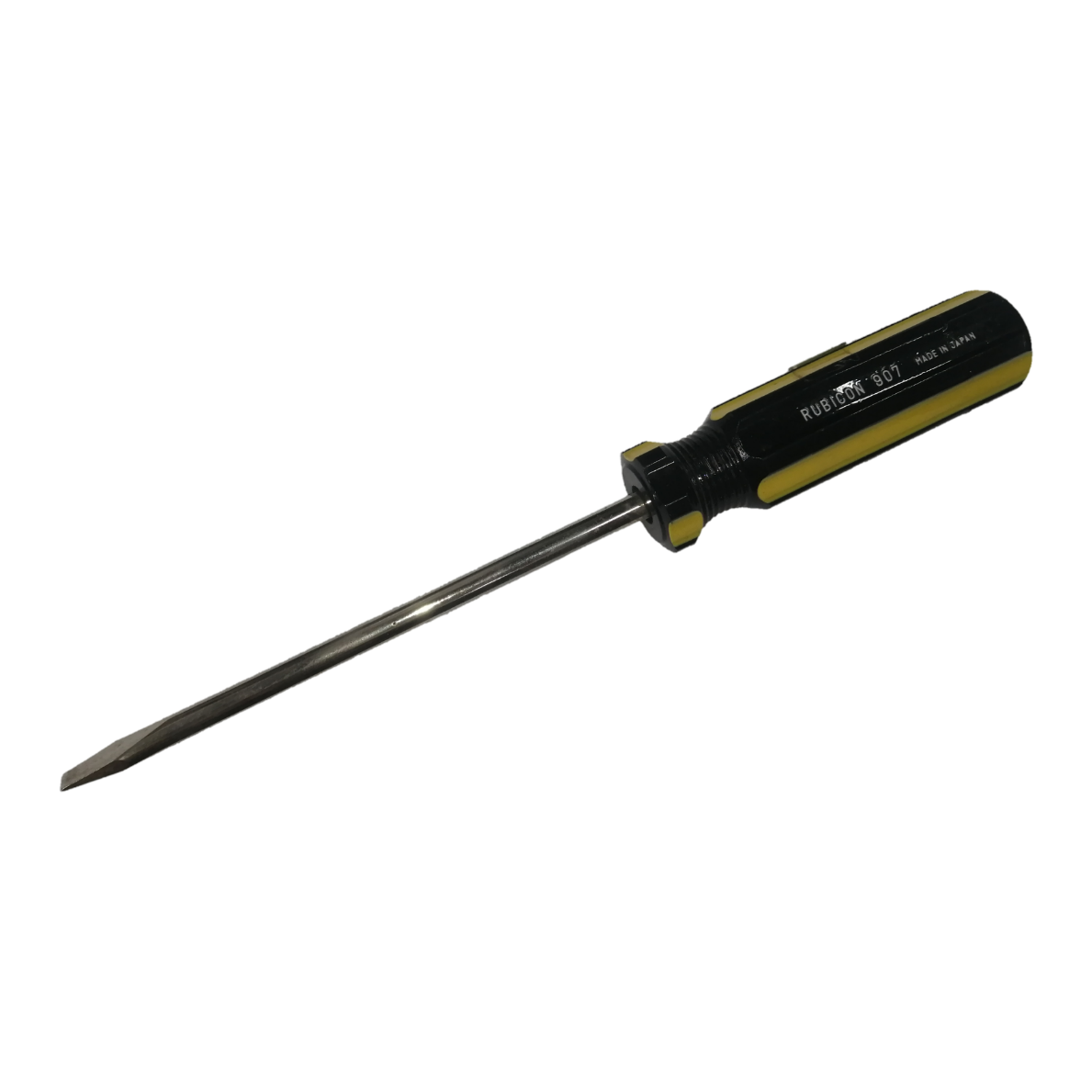 Rubicon Flat Head Screw Driver 907 125mm with black and yellow handle for precise manual tasks