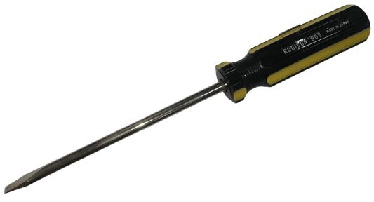 Rubicon Flat Head Screw Driver 907 125mm with black and yellow handle for precise manual tasks