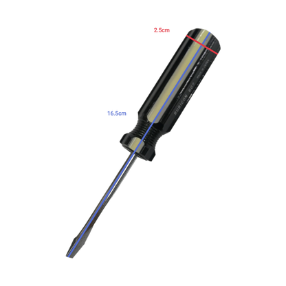 Rubicon Flat Head Screw Driver 907 75mm with black ergonomic handle and steel blade